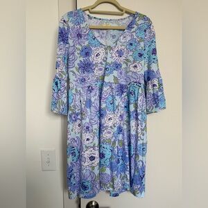Lilly Pulitzer Lavender Blue Floral Shift Dress